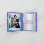 Lila Aqua Glitzer Snowflake Foto Danke Karte (Innenseite)