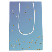 Lila Aqua Gold Sparkle Mittlere Geschenktüte (Rückseite)