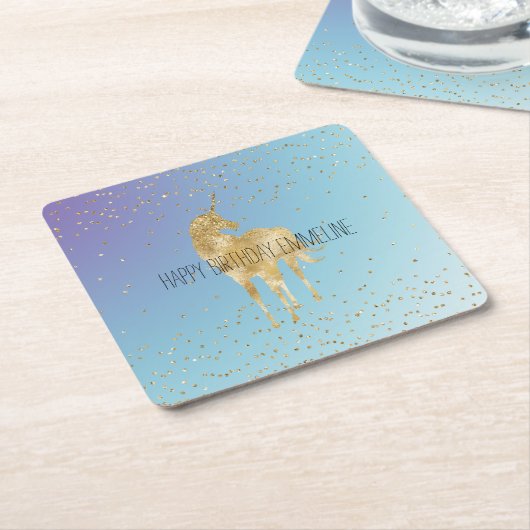 Lila Aqua Gold Sparkle Rechteckiger Pappuntersetzer (angewinkelt)