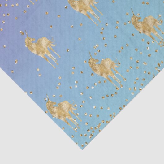 Lila Aqua Gold Sparkle Seidenpapier (Ausschnitt)