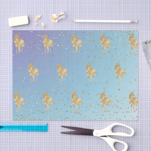 Lila Aqua Gold Sparkle Seidenpapier (Handwerk)