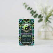 Lila Aqua Green Yin Yang Business Cards Visitenkarte (Stehend Vorderseite)