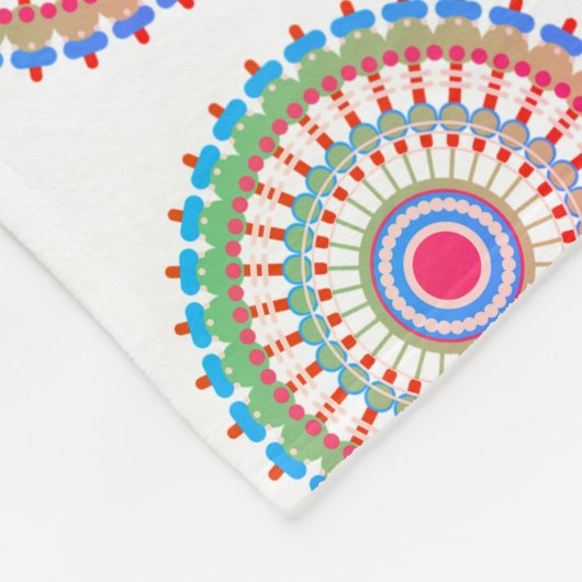 Lila Aqua Mandala Boho Benutzerdefinierter Hinterg Fleecedecke (Ecke)