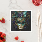 Lila Aqua Masquerade Masken Mardi Gras Drama Serviette (Beispiel)