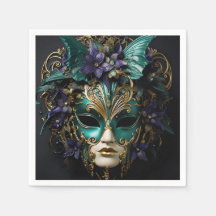 Lila Aqua Masquerade Masken Mardi Gras Drama