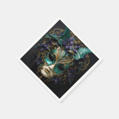 Lila Aqua Masquerade Masken Mardi Gras Drama Serviette (Ecke)