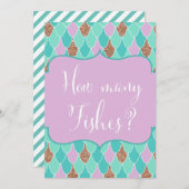 Lila Aqua Mermaid Baby Shower Game Einladung (Vorne/Hinten)