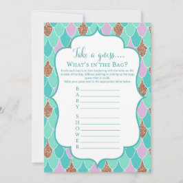 Lila Aqua Mermaid Baby Shower Game Einladung