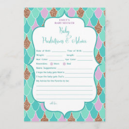 Lila Aqua Mermaid Baby Shower Game Einladung