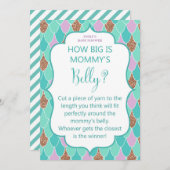 Lila Aqua Mermaid Kinderduschenspiel Einladung (Vorne/Hinten)