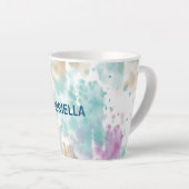 Lila Aqua Mint Rosa Creme Abstrakt Milchtasse (Rechte Ecke)