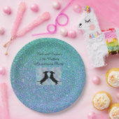 Lila Aqua Ombre Glitzer Dackel Paper Teller (Party)