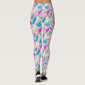 Lila Aqua Pink Pillen Aquarellfarben Leggings (Rückseite)