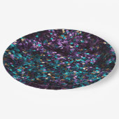 Lila Aqua Rose Gold Meerjungfrau Confetti Pappteller (Schrägansicht)