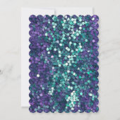 Lila Aqua Sparkle Glitzy Mermaid Geburtstag Einladung (Rückseite)