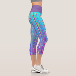 Lila & Aqua Sparklepes Capri Leggings