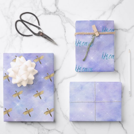 Lila Aqua-Traum Geschenkpapier Set (Vorderseite)