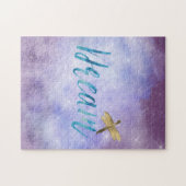 Lila Aqua Traum Gold Libelle Puzzle (Horizontal)