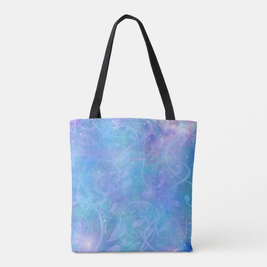 Lila, Aqua- und Blue-Abstract-Design Tasche (Rückseite)