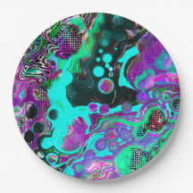 Lila, Aquamarin, blau, schwarz, Abstraktes Fluid