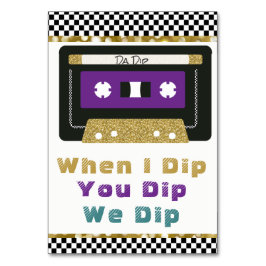 Lila| Aquamarin | Gold-80er-Retro-Kassetten-Dip Tischnummer