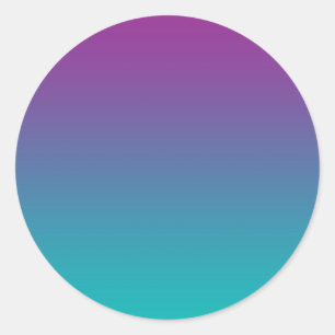 Lila & Aquamarin Ombre Runder Aufkleber