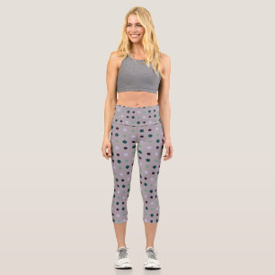 Lila, Aquamarin und grün Capri Leggings