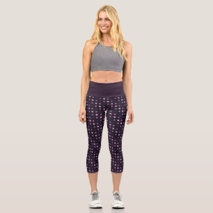 Lila, Aquamarin und grün Capri Leggings