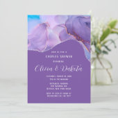 Lila Aquamarine ätherische alkoholische Getränke P Einladung (Stehend Vorderseite)