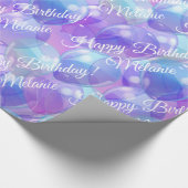 Lila Aquamarine Blue Birthday Party Ballons Geschenkpapier (Ecke)