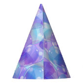 Lila Aquamarine Blue Birthday Party Ballons Partyhütchen (Rückseite)