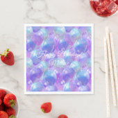 Lila Aquamarine Blue Birthday Party Ballons Serviette (Beispiel)