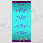 Lila, Aquamarine Blumenkarte Menükarte (Rückseite)