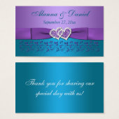 Lila, Aquamarine Blüte, Gastgeschenk Hochzeit Herz (Vorne & Hinten)