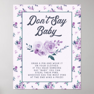Lila Aquamarine Blüte Sage kein Baby Duwer Game Si Poster