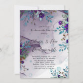 Lila Aquamarine Botanische Blumenbräute Luncheon Einladung (Vorderseite)