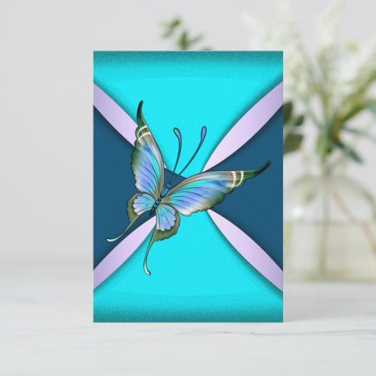 Lila Aquamarine Butterfly-UAWG Save the Date (Stehend Vorderseite)