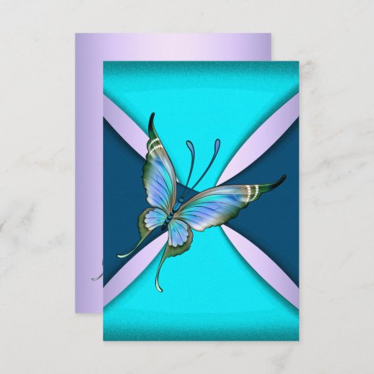 Lila Aquamarine Butterfly-UAWG Save the Date (Vorne/Hinten)