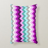 Lila Aquamarine Chevronen Akzente Kissen (Vorderseite(Vertikal))