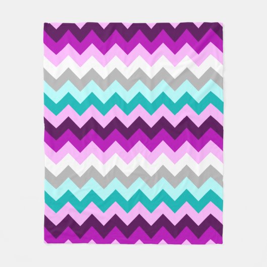 Lila Aquamarine Chevronen Mittlere Fleece Blanket (Vorderseite)