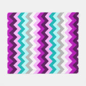 Lila Aquamarine Chevronen Mittlere Fleece Blanket (Vorderseite (Horizontal))