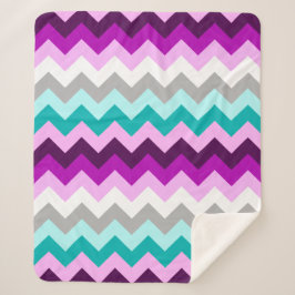Lila Aquamarine Chevrons Mittlere Sherpa Blanket Sherpadecke