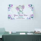 Lila Aquamarine Elefantenkulisse für Junge oder Mä Banner (Messeveranstaltung)