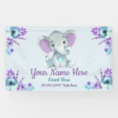 Lila Aquamarine Elefantenkulisse für Junge oder Mä Banner (Horizontal)