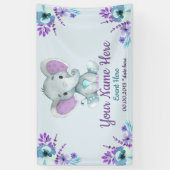 Lila Aquamarine Elefantenkulisse für Junge oder Mä Banner (Vertikal)