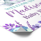 Lila Aquamarine Elefantenwillkommenszeichen, Mädch Poster (Ecke)