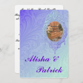 Lila Aquamarine feierliche Hochzeitsankündigung Einladung (Vorne/Hinten)