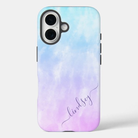 Lila Aquamarine Gefärbte Krawatte Kalligraphie Per Case-Mate iPhone Hülle (Rückseite)