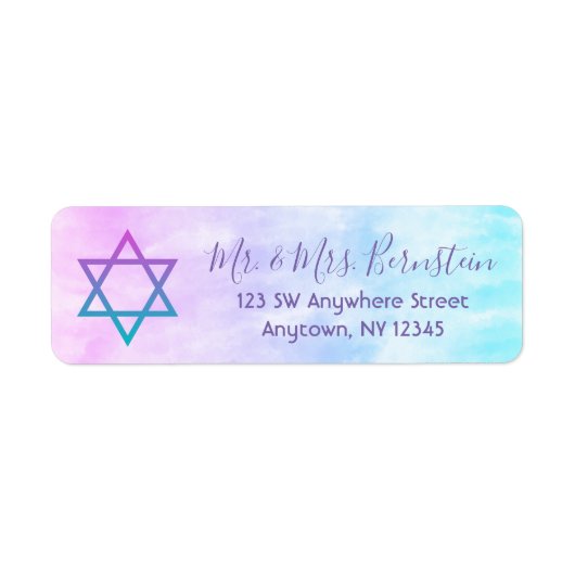 Lila Aquamarine Gefärbte Krawatte Star der David R (Vorne)