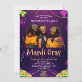 Lila | Aquamarine Masquerade Masken Mardi Gras Par Einladung (Vorderseite)